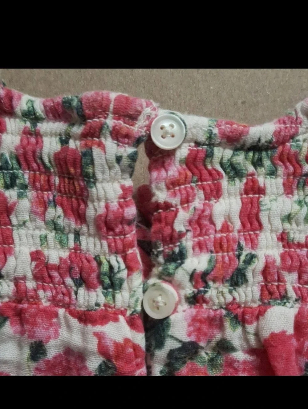 Old Navy Pink, Red and Green Floral Baby Two-Piece Set 12m-18m